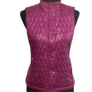 TALBOTS  QUILTED PUFFER PURPLE SNAP VEST SZ SP